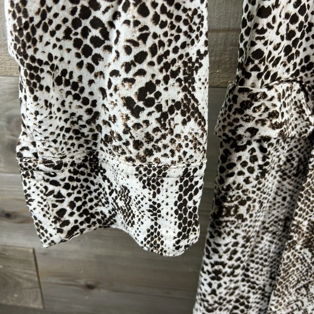 Free People Womens Kimono‎  Wild Nights Snake Animal Print Long Duster Small
